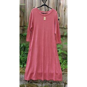 New - CP Shades Sara French Terry Midi or Maxi T-Shirt Dress in Mulberry, Sml